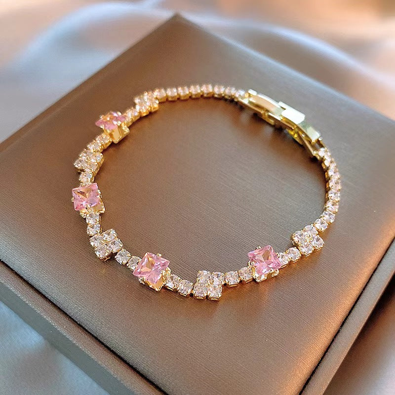 Pink agate bracelet