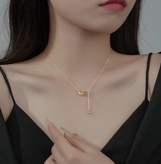 Fringed double-ring necklace