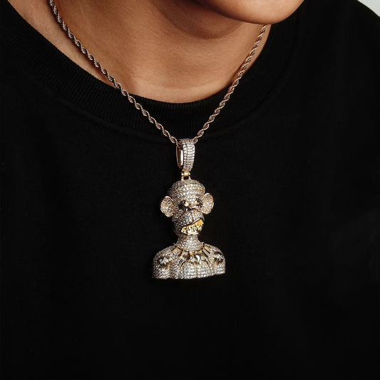Big-eared monkey necklace