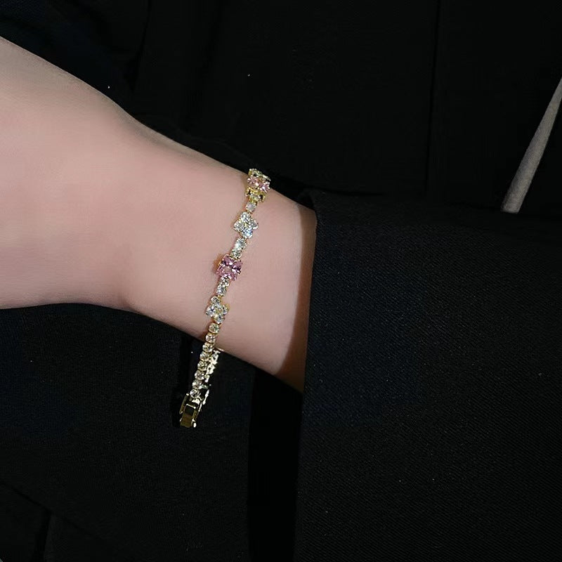 Pink agate bracelet